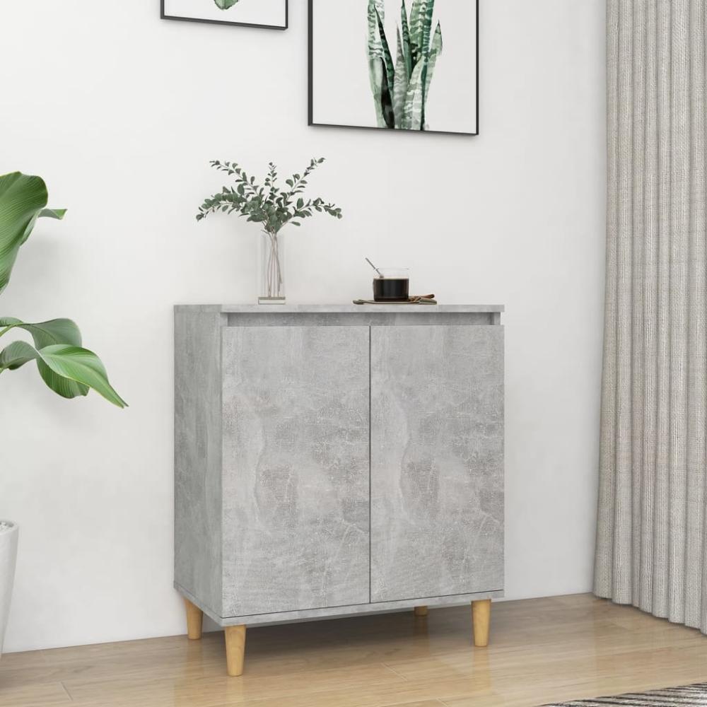 vidaXL Sideboard mit Massivholz-Beinen Betongrau 60x35x70 cm 806071 Bild 1