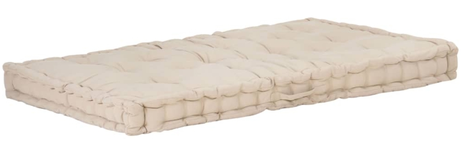 vidaXL Palettenkissen Baumwolle 120×80×10 cm Beige 48680 Bild 1