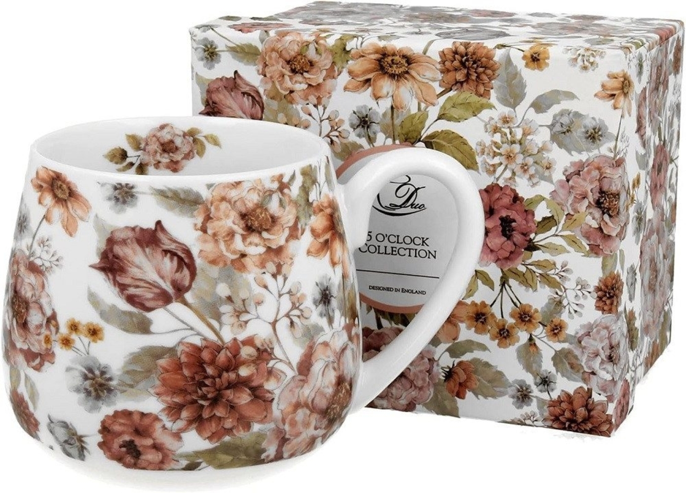 DUO FLORAL Fassbecher 430 ml PASTEL FLOWERS New Bone China Porzellan Bild 1