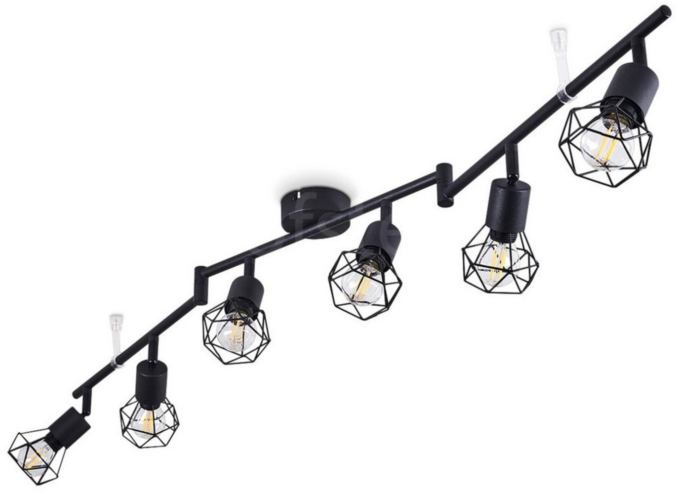 hofstein Deckenleuchte »Borio« 6-flammige Retro Deckenlampe aus Metall schwarz, ohne Leuchtmittel, 6xE14, die Leuchtenköpfe sind dreh-/schwenkbar Bild 1