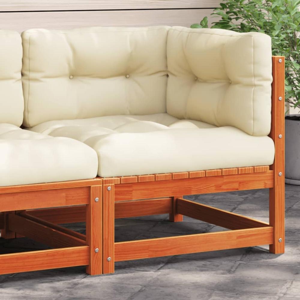 vidaXL Garten-Ecksofa mit Kissen Wachsbraun Massivholz Kiefer 838066 Bild 1