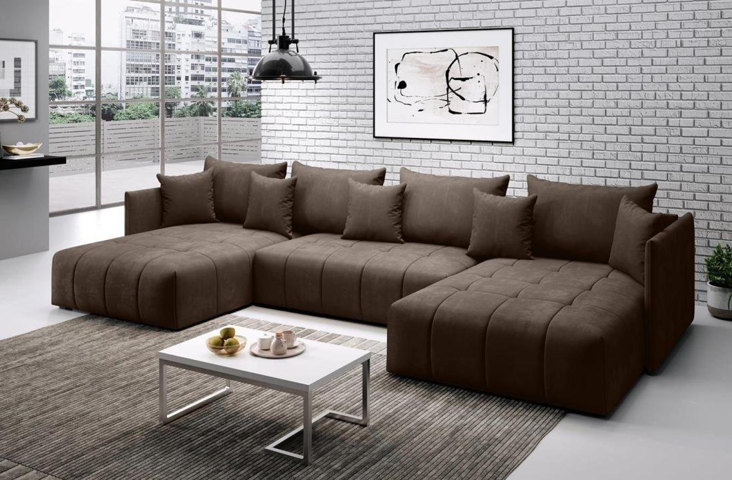 Furnix Wohnlandschaft U-Form-Sofa ANDORE U Wohnzimmersofa mit Schlaffunktion und Bettkasten, Maße 345x93x177 cm, Liegefläche: 136 x 331 cm Bild 1