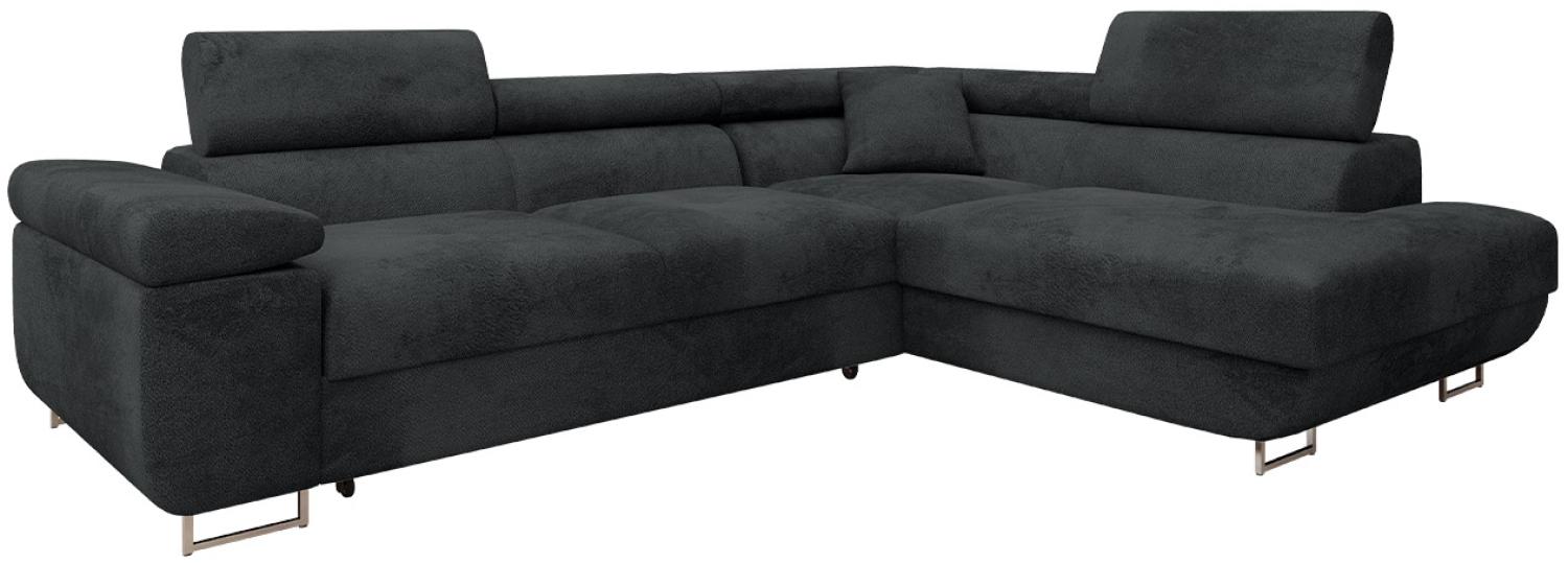 Ecksofa Torezio Premium mit Einstellbare Kopfstützen, Bettkasten und Schlaffunktion (Farbe: Sorriso 01, Seite: Rechts) Bild 1