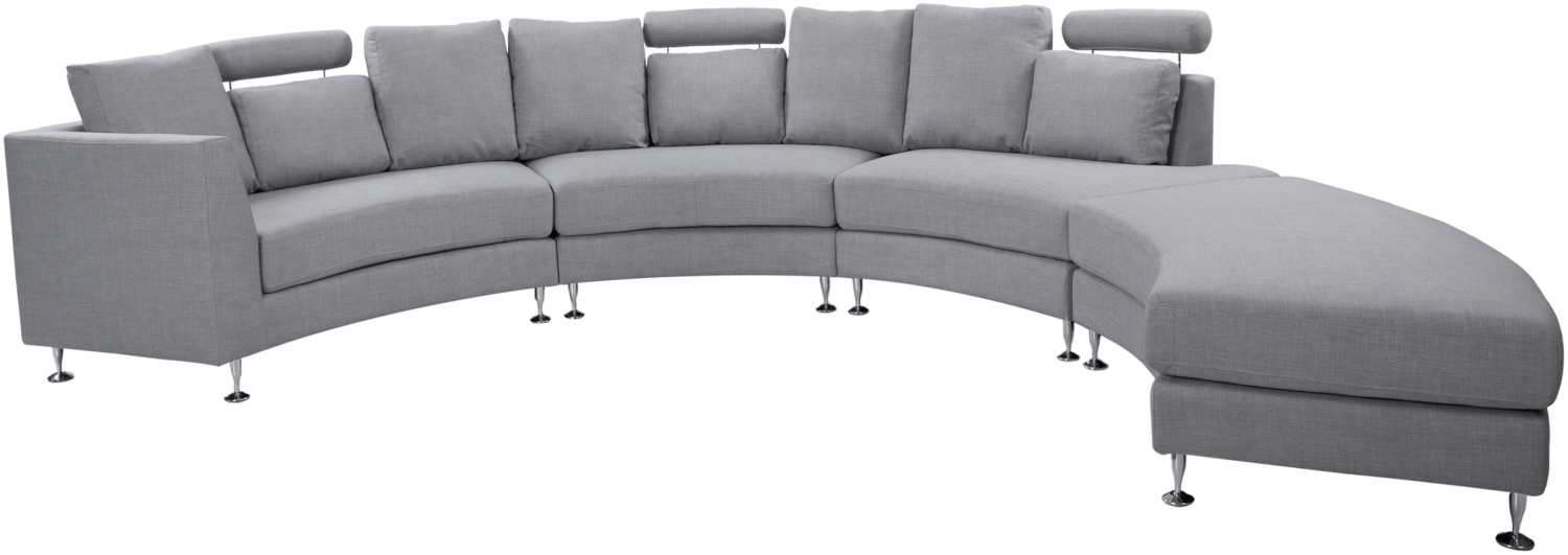 Sofa Polsterbezug hellgrau rund ROTUNDE Bild 1