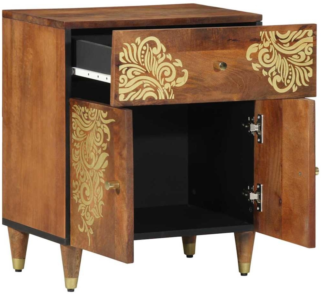 vidaXL Nachttisch mit Tür Honigbraun 50 x 33 x 60 cm Massivholz Mango 4018747 Bild 1