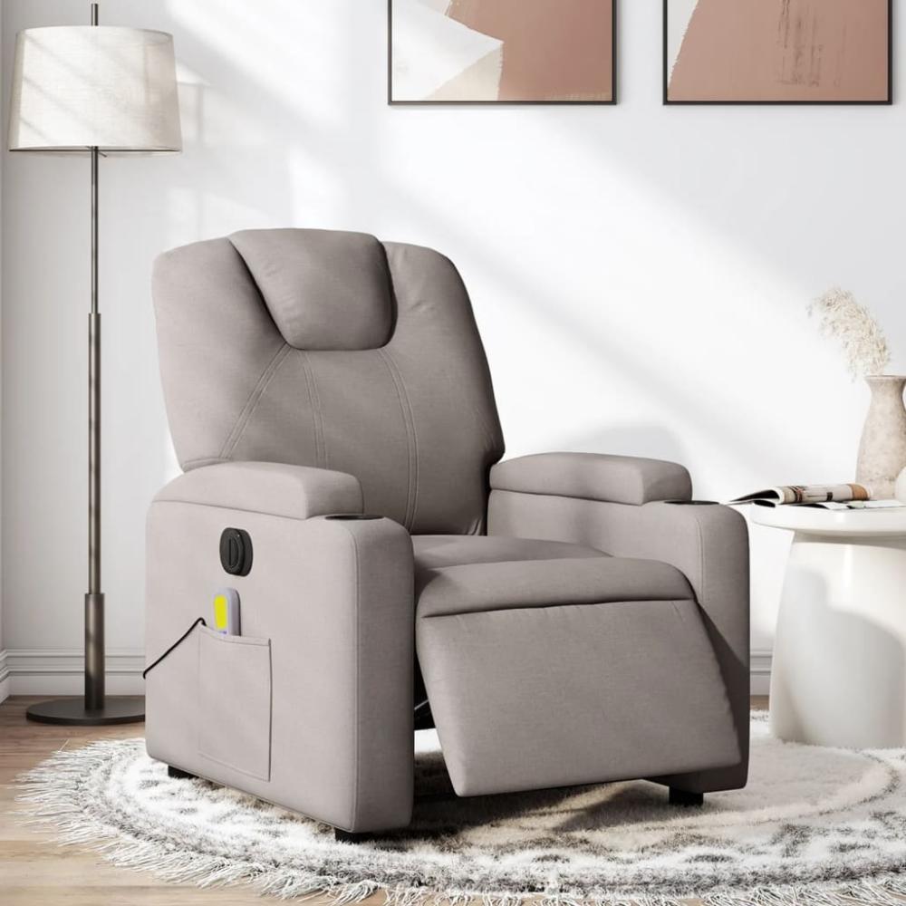 vidaXL Massagesessel Elektrisch Taupe Stoff 3204364 Bild 1