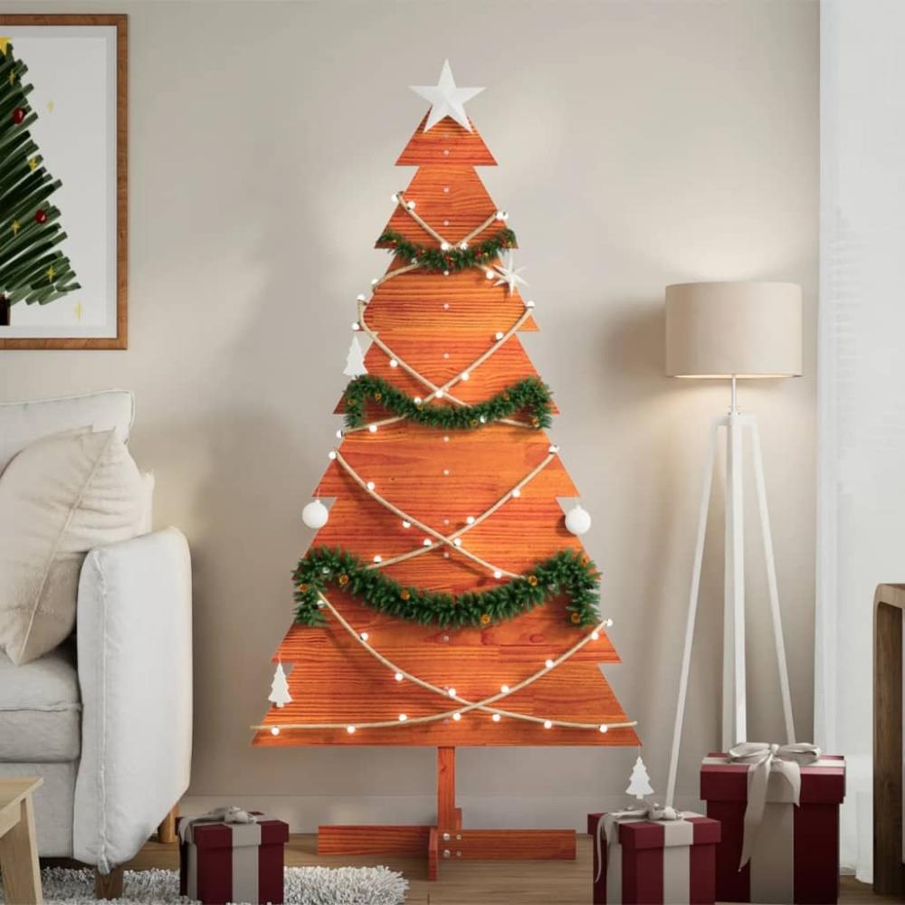 vidaXL Weihnachtsbaum zum Schmücken Wachsbraun 150cm Massivholz Kiefer 858194 Bild 1