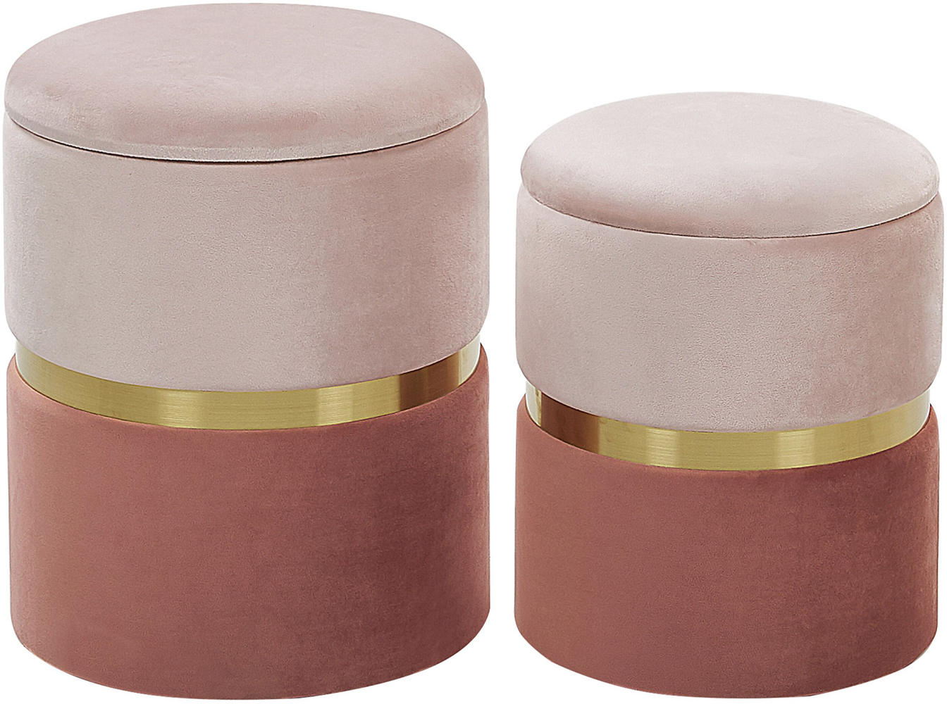 Pouf Samtstoff mit Stauraum rosa 2er Set WICHITA Bild 1