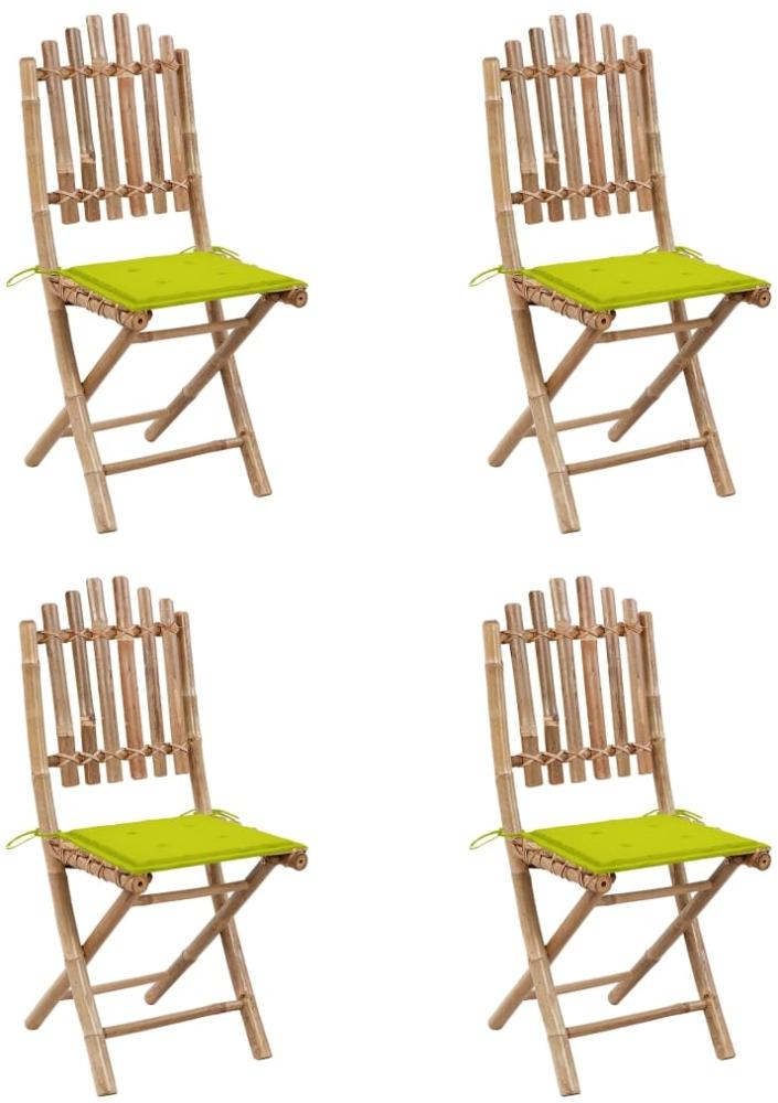 vidaXL 5-tlg. Garten-Essgruppe mit Kissen Klappbar Bambus 3063971 Bild 1