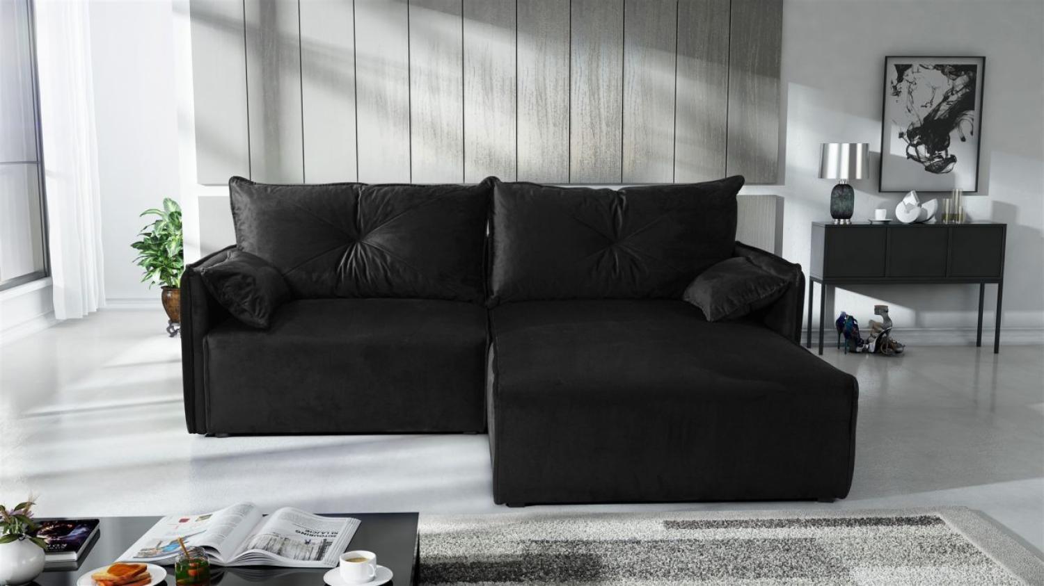 Ecksofa mit Schlaffunktion HUNTER XS in Stoff Royal Grafit Ottomane Rechts Bild 1