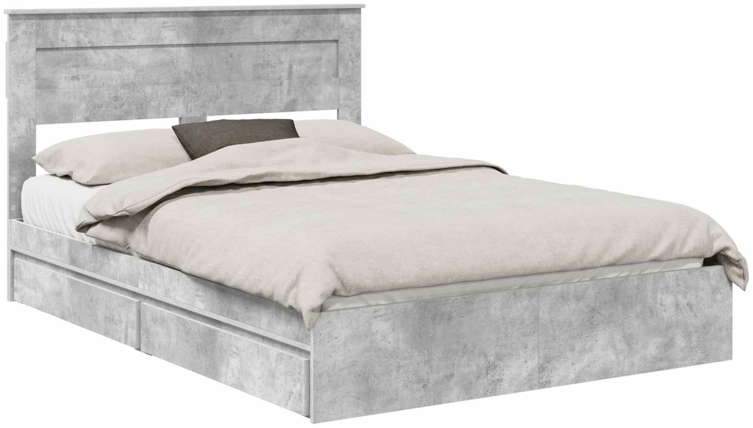 vidaXL Aufbewahrungsbett Beton Grau 160x200 cm Holzwerkstoff 3409900 Bild 1