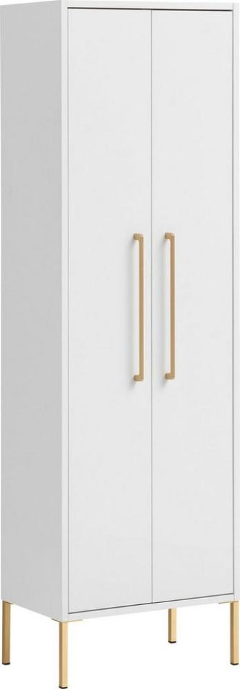 SCHILDMEYER Highboard Hochschrank Badschrank 154,7 x 46,2 x 30,1 cm Kreideweiß Bild 1