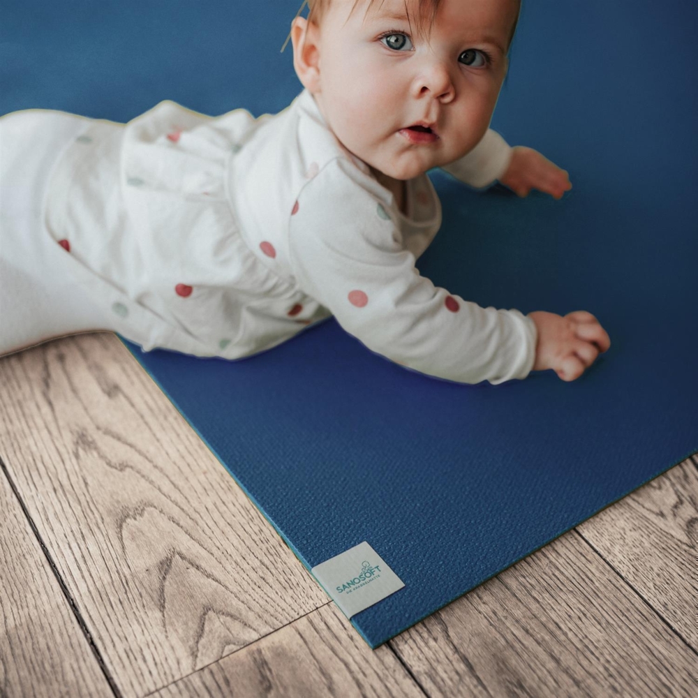 Krabbelmatte Sanosoft Blau 240x220cm | Öko-Tex und in Deutschland produziert - beidseitig rutschfeste Krabbelunterlage Bild 1
