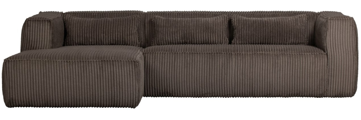 Ecksofa Bean mit Cordbezug, links Braun Bild 1