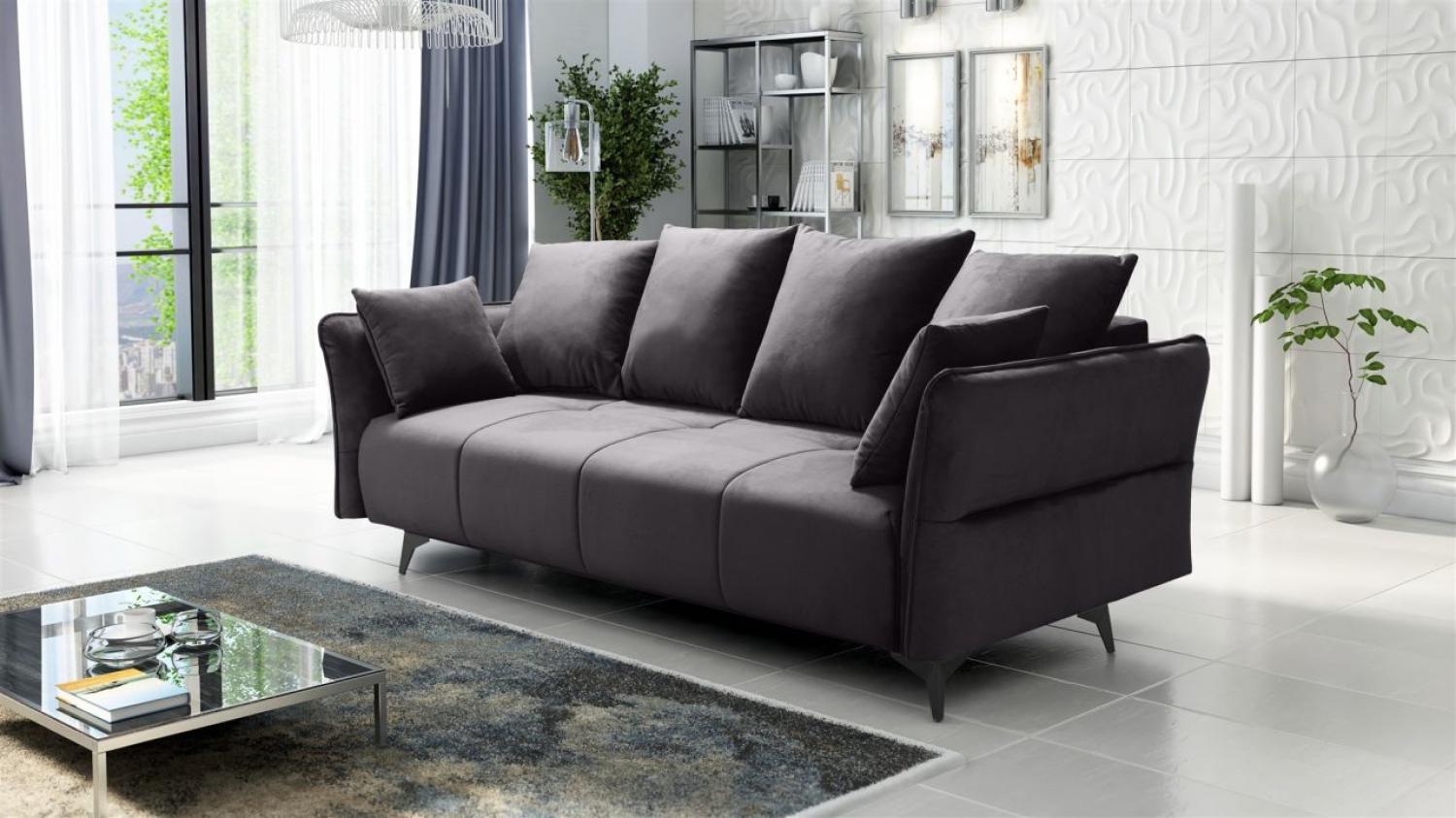 Schlafsofa Sofa 3-Sitzer SADIE Stoff Element Grafit Bild 1