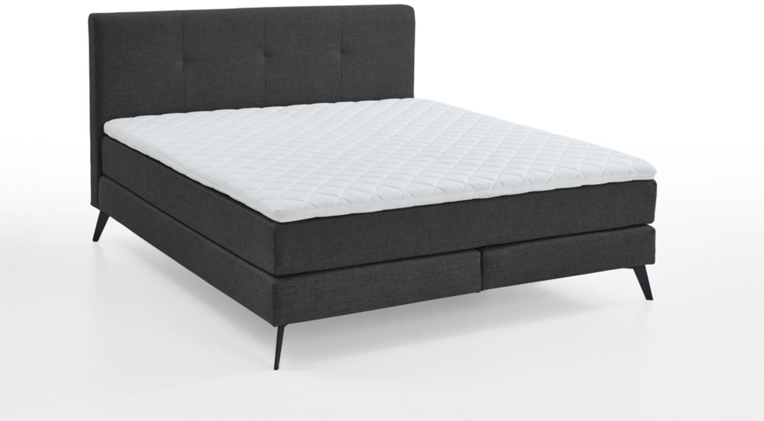Jona Boxspringbett schwarz Stoff Luis 211cm x 162cm x 113cm Bild 1