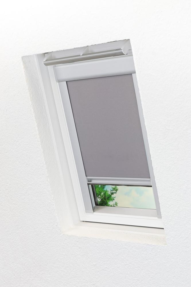 Lysel - Qualitätsdachfensterrollo abdunkelnd hellgrau Rollo geeignet für Velux Dachfenster FK06, (B x H) 49.30cm x 99.50cm in grau/hellgrau Bild 1