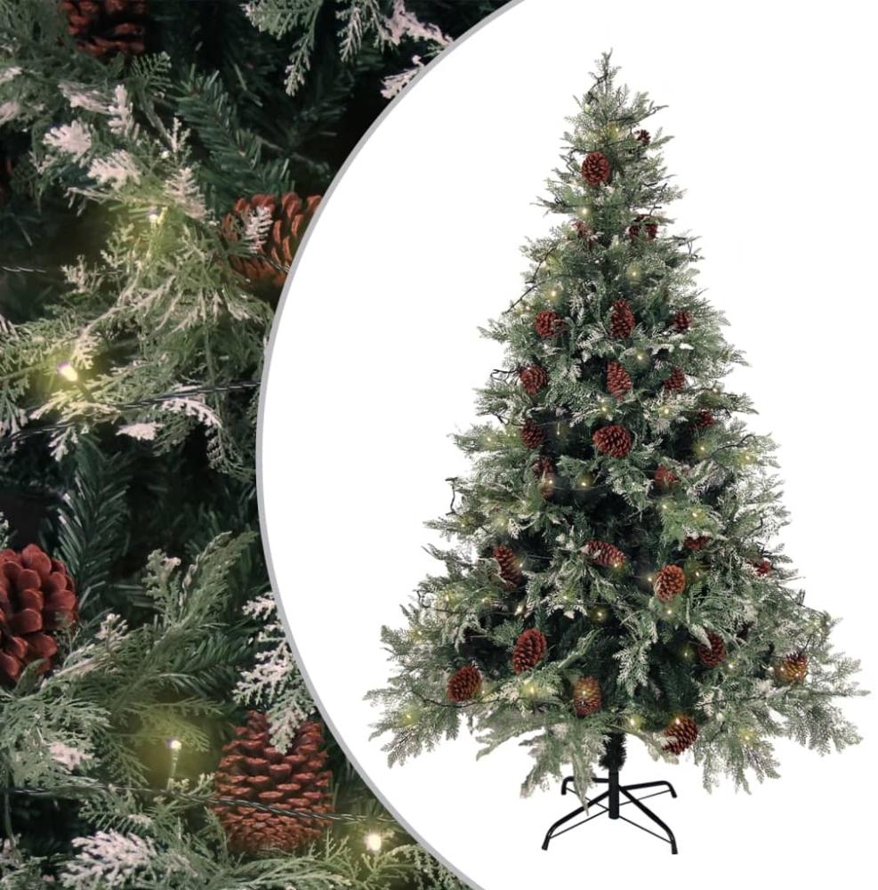 vidaXL Weihnachtsbaum mit Beleuchtung und Kiefernzapfen 120 cm PVC&PE 3094563 Bild 1