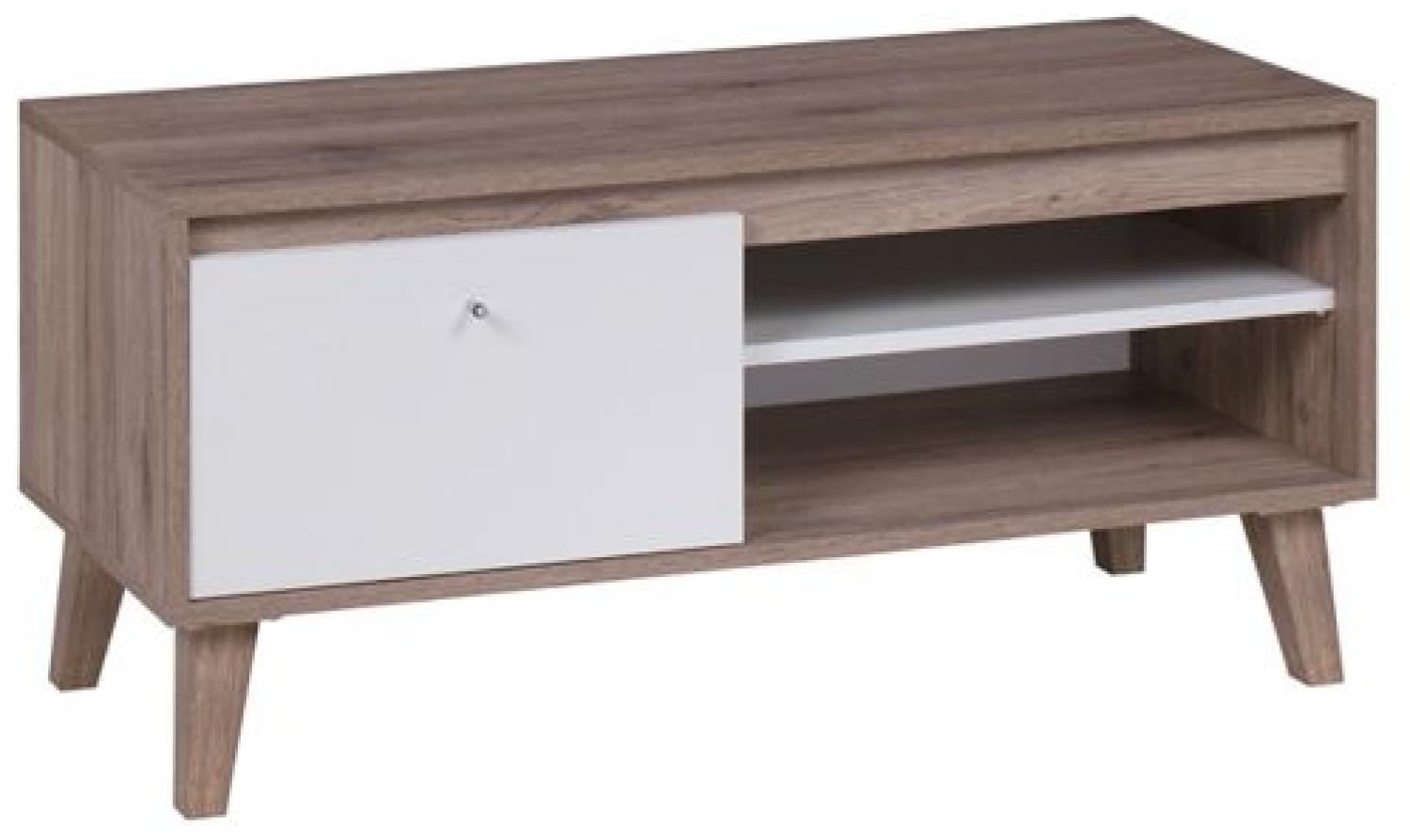 Lowboard TV Schrank KALMAR 100x46,5x40 cm in Sanremo / Weiss Bild 1