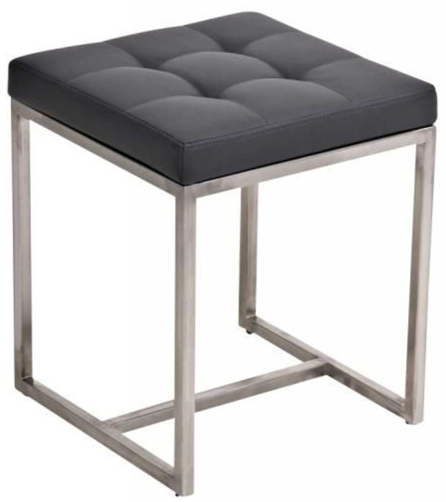 Sitzhocker - BRIT 2 - Hocker Sessel Kunstleder Grau 40x40cm Bild 1