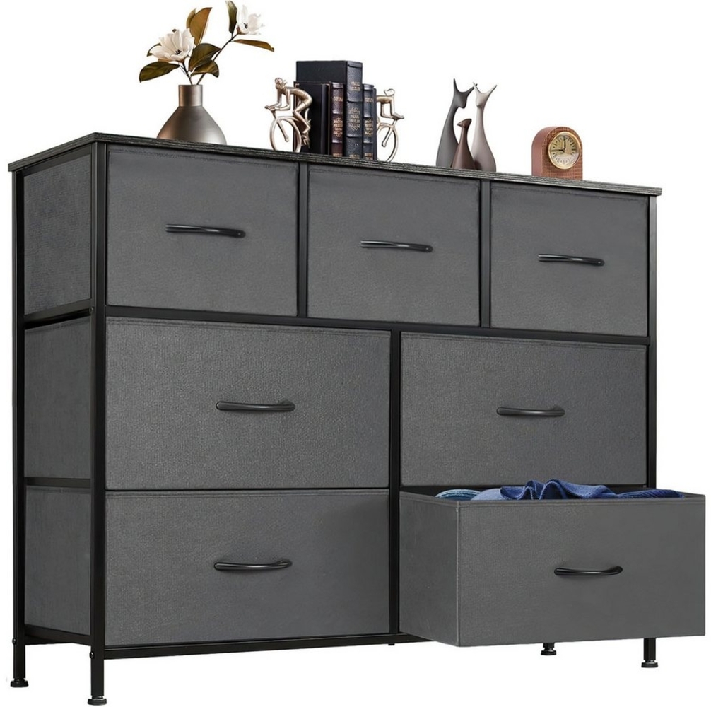 SURFOU Sideboard Kommode mit 7 Schubladen Sideboard Mehrzweckschrank Schubladenschrank (mit Metallgestell Schubladen aus Stoff), für Schlafzimmer, Wohnzimmer, Kinderzimmer, Flur, Aufbewahrungsschrank Bild 1