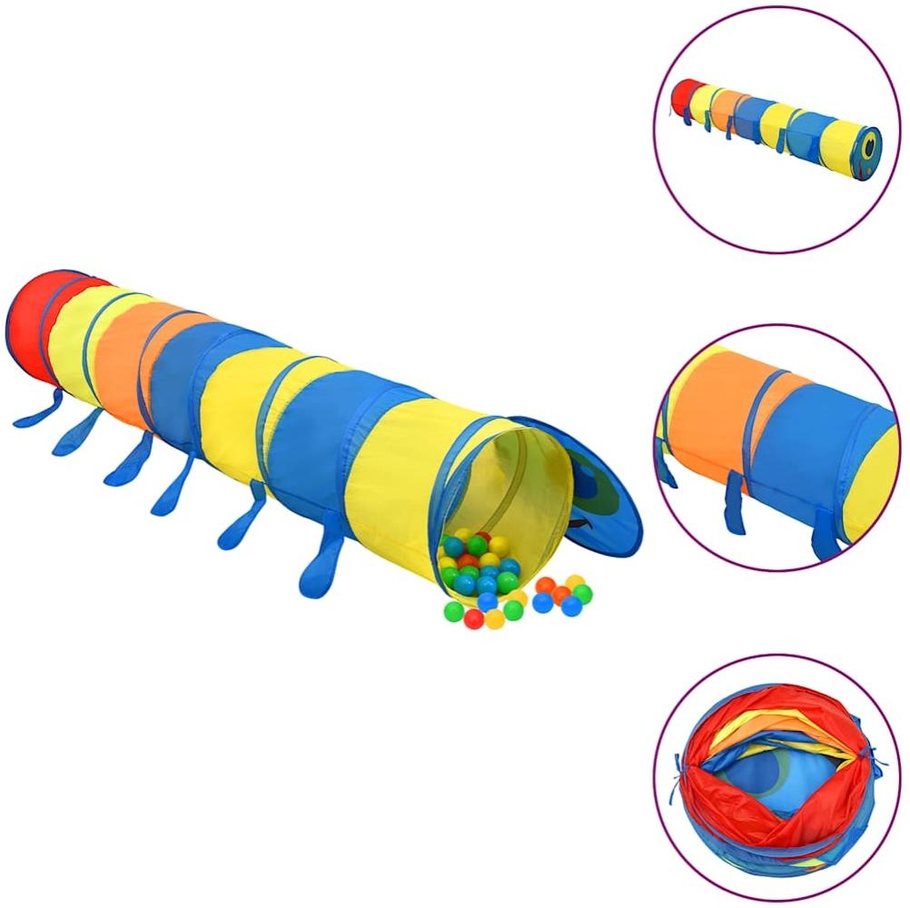 vidaXL Spieltunnel mit 250 Bällen, Polyester bunt, 245 cm Bild 1