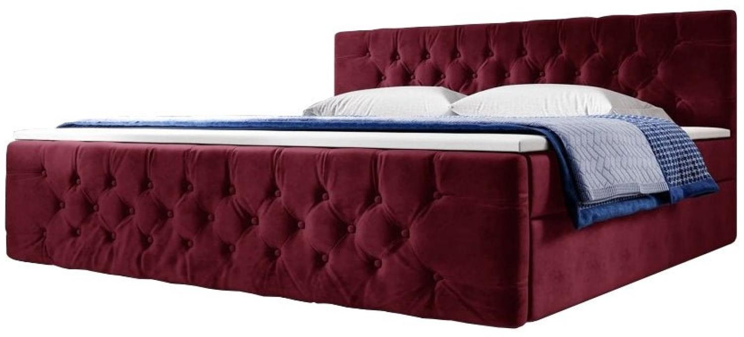 Boxspringbett Velutto mit Stauraum 180x200 H3 Rot Bild 1