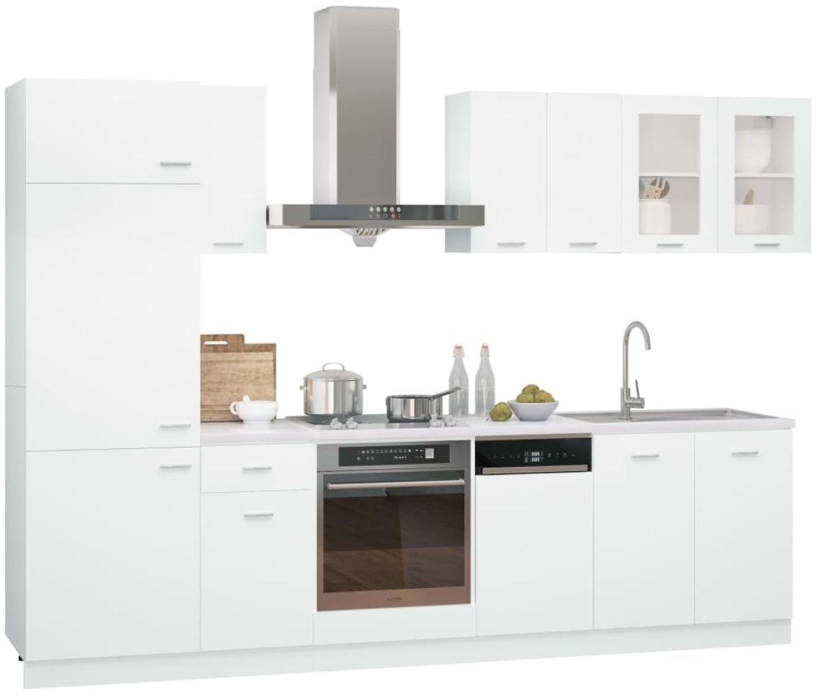 vidaXL 8-tlg. Küchenzeile Lyon Weiß Holzwerkstoff 3067639 Bild 1