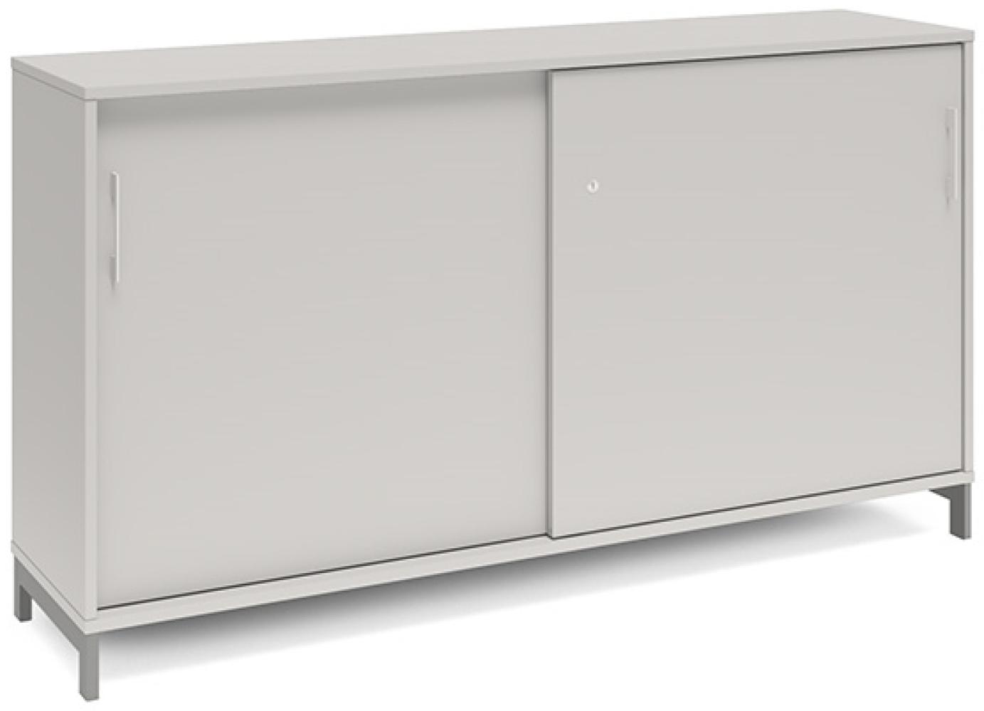 Büroschrank DNA 1600x890 mm Lichtgrau/Alu-Grau Schiebetür 2A4 Bild 1