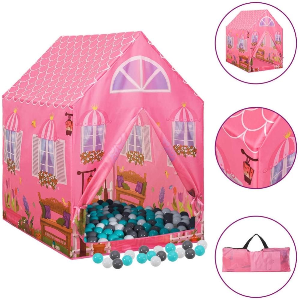 vidaXL Kinder-Spielzelt mit 250 Bällen Rosa 69x94x104 cm 3107749 Bild 1