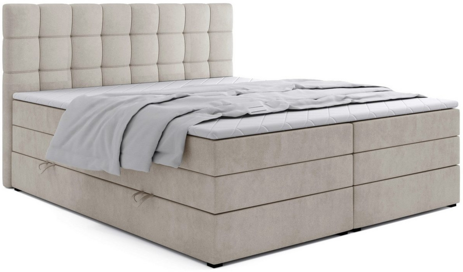 Labett Boxspringbett mit Bettkasten Doppelmatratze & Topper IGELLA KING 180x200 200x200 (Doppelbett, Bettkasten, Matratze, Topper), Bonellfederkern- und Taschenfederkernmatratze Bild 1