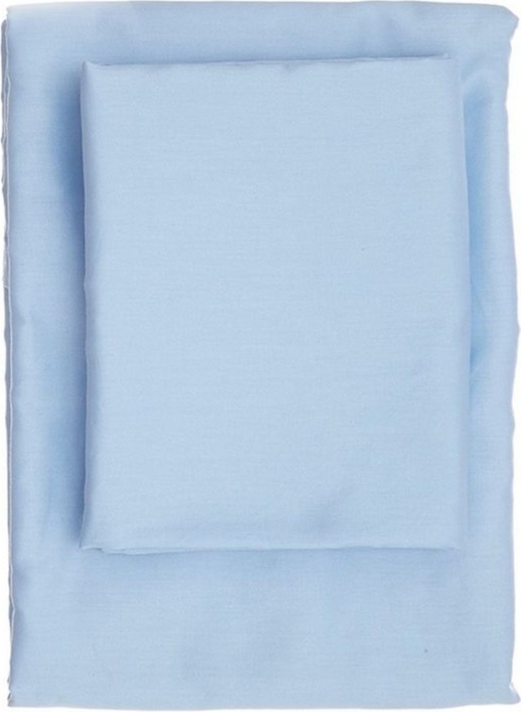 Luxusbetten24 Bettwäsche Premium Satin Bettwäsche Hellblau, Baumwolle Bild 1