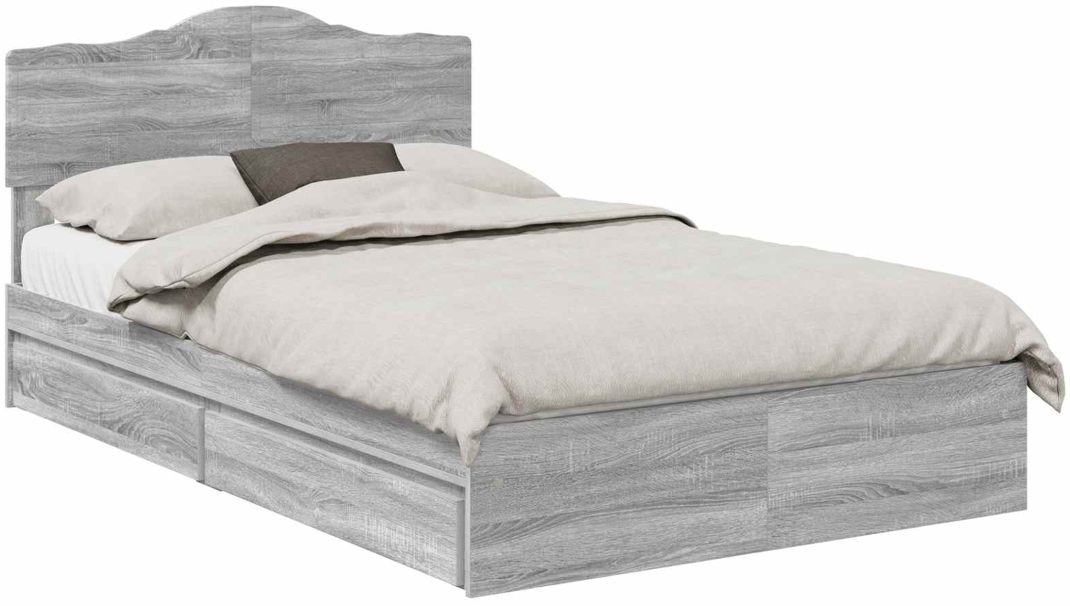 vidaXL Aufbewahrungsbett Graues Sonoma 135x190 cm Holzwerkstoff 3413108 Bild 1