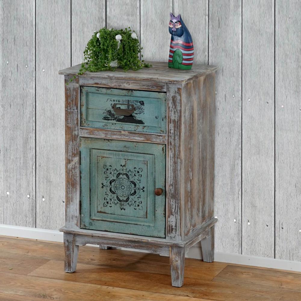 Kommode 'Murcia', Shabby-Look, Vintage, 75x48x36cm Bild 1