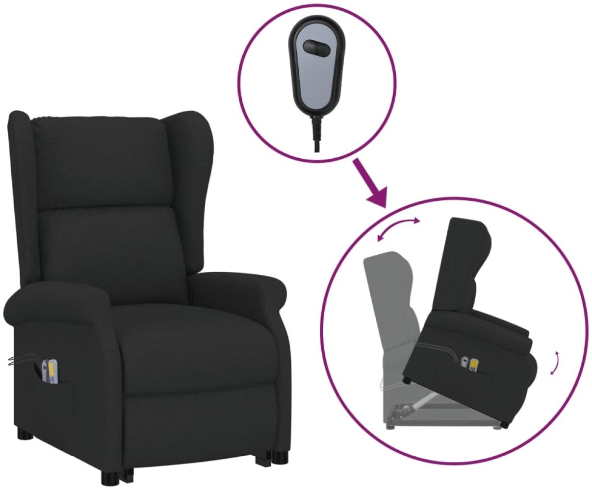 vidaXL Massagesessel mit Aufstehhilfe Schwarz Stoff 289742 Bild 1