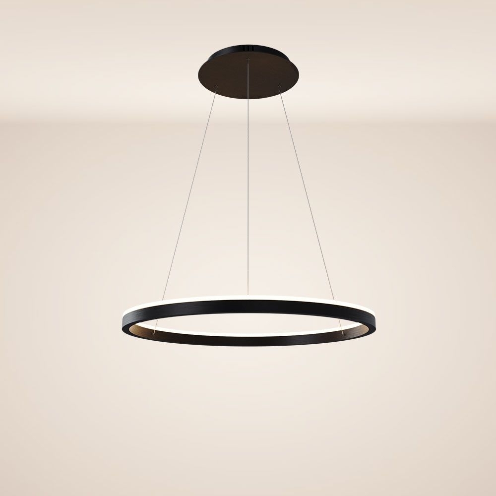 s.luce LED Ring Pendelleuchte rund Direkt oder Indirekt Schwarz Ø 60cm Bild 1