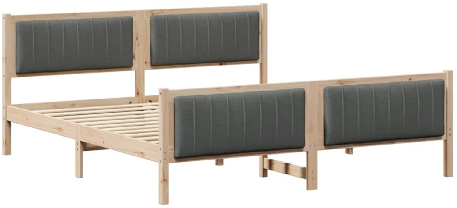 vidaXL Bettgestell Braun und Dunkelgrau 180 x 200 cm Massivholz Kiefer 3394304 Bild 1