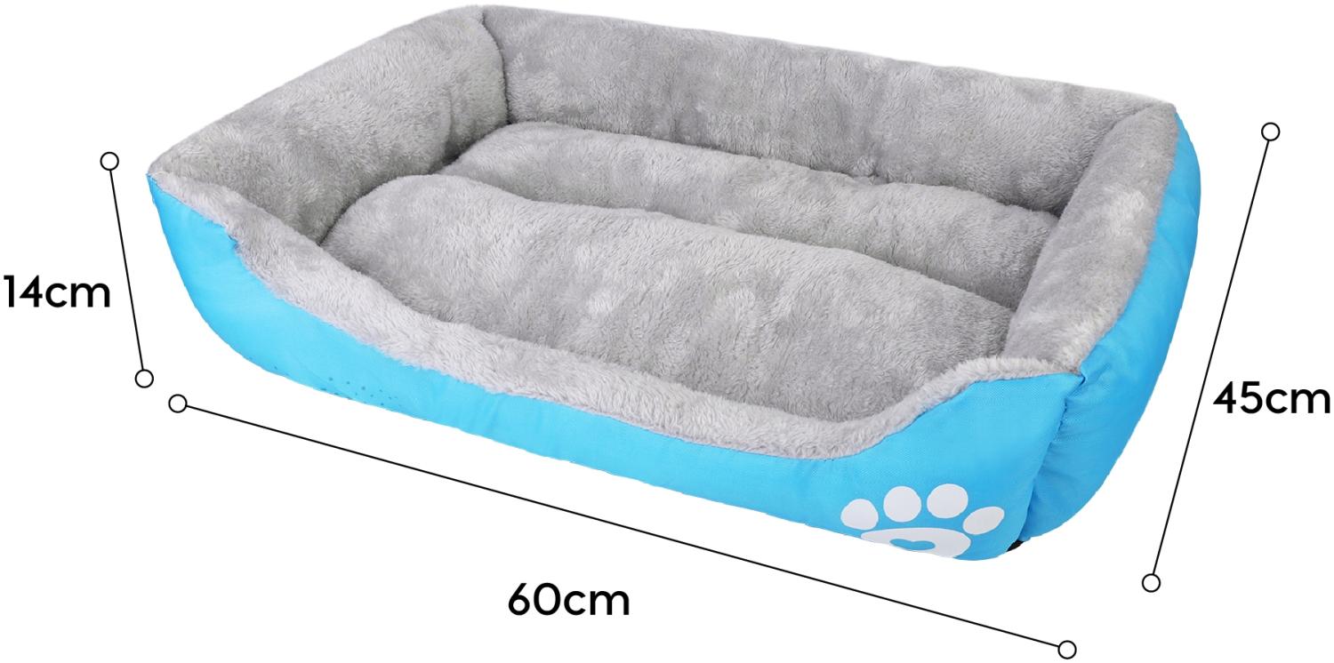 wuuhoo® Hundebett Lucky für kleine und mittelgroße Hunde - weich, waschbar, für Hund oder Katze, flauschig - hellblau, 45 x 30 cm Bild 1