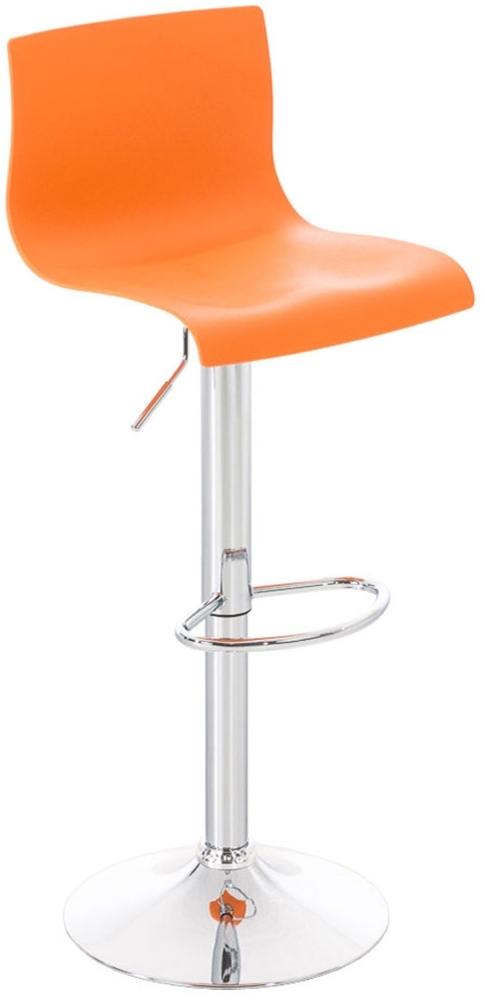 DELUKE® Barhocker BERLIN - Orange, Kunststoff Barhocker mit Lehne Barstuhl Tresenhocker Tresenstuhl Kneipenhocker Kneipenstuhl Bild 1