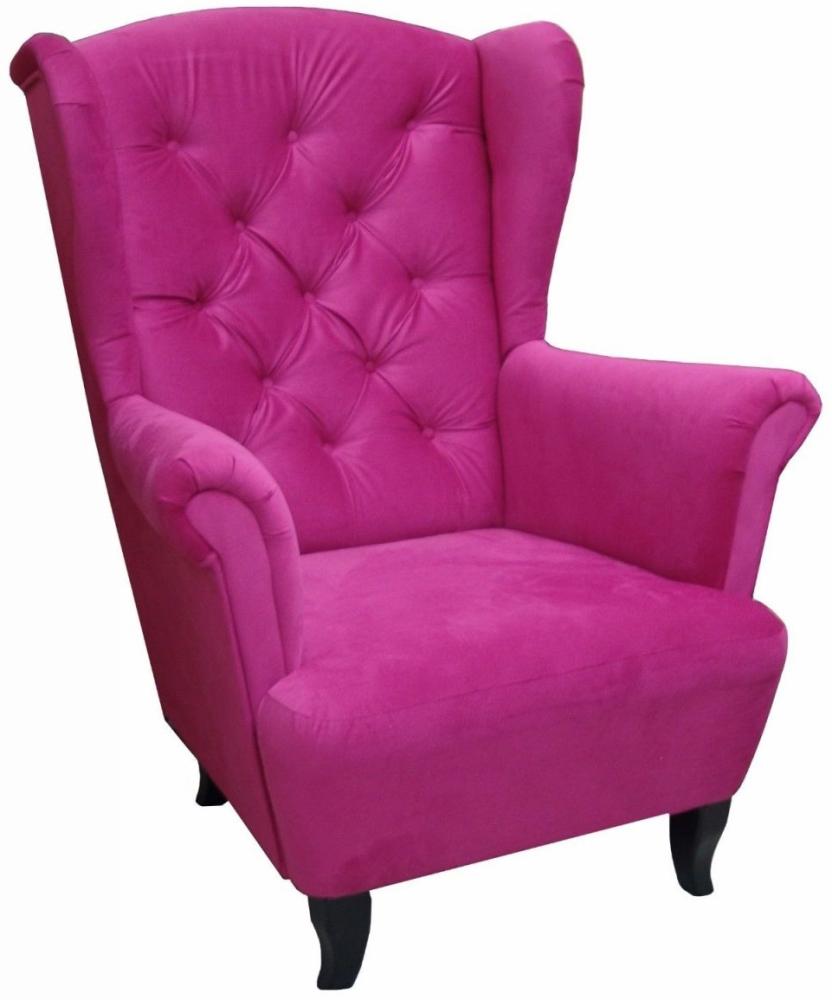 OUTLET Sessel Ohrensessel Wohnzimmersessel - Orlando - Webstoff Pink Bild 1