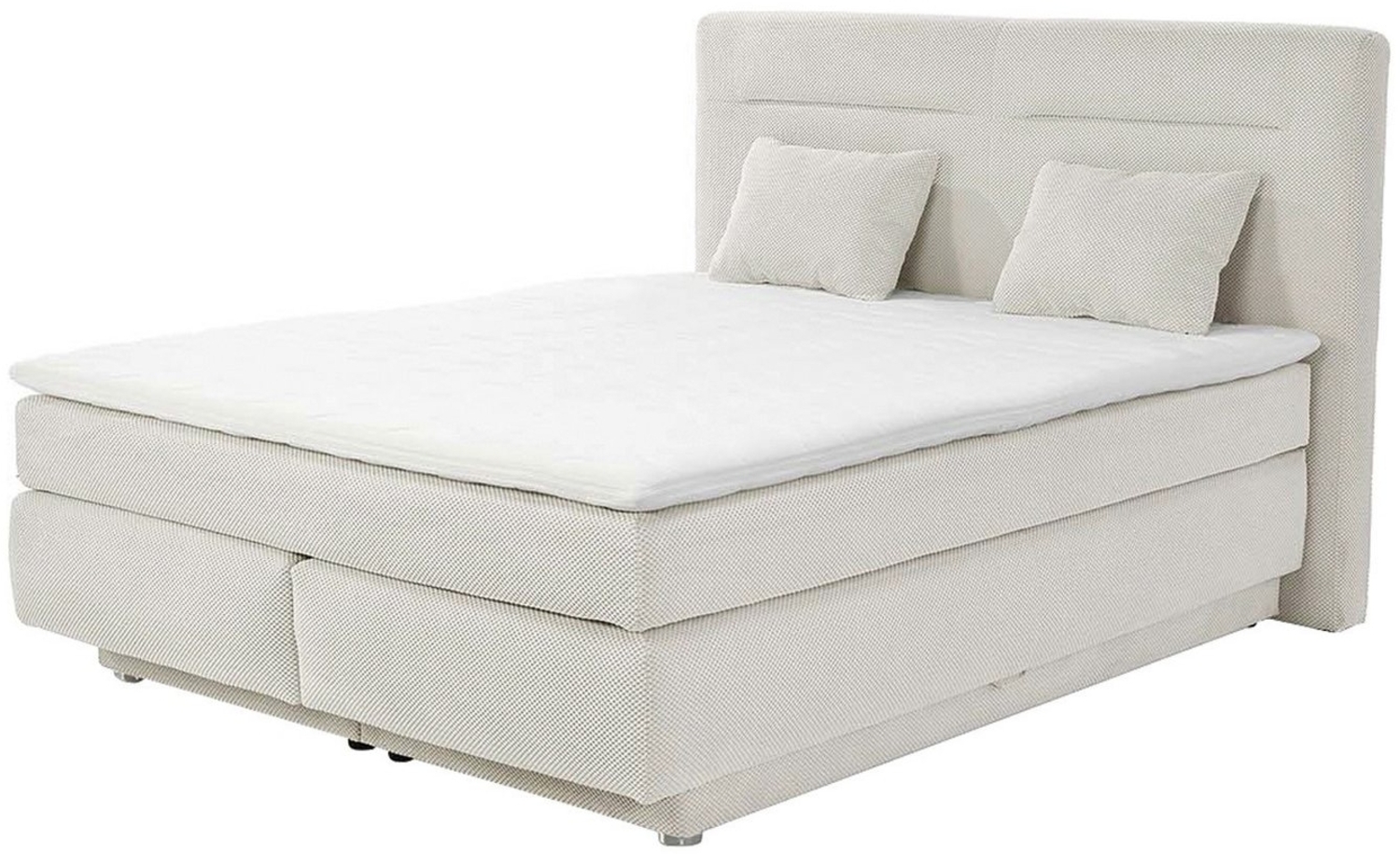 Jockenhöfer Gruppe Boxspringbett SIMONE, 160 x 200 cm, Hellbeige, Waffelcord, 7-Zonen-Bonellfederkernmatratze, mit 2 Bettkästen Bild 1