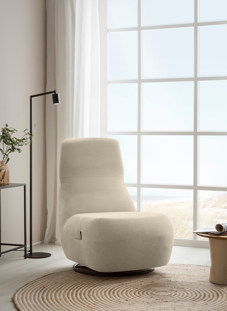 DOMO. collection Sessel 700024, Polstersessel, Drehfunktion, gepolsterte Rückenlehne, Rückenfunktion, Wippfunktion, Hochlehner, Polstergarnitur, 68 x 88 x 67 (BxTxH), beige Bild 1