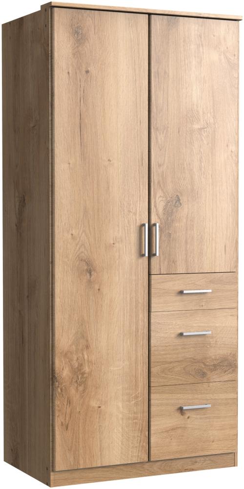 Kleiderschrank >Click< (B/H/T: 90x198x58 cm) in Plankeneiche-Nachbildung Bild 1