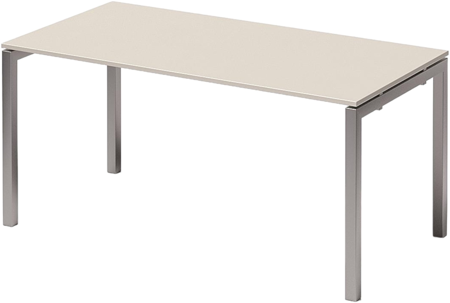 Bisley Cito höhenverstellbarer Schreibtisch 160x80 cm, Tischplatte in grau, Gestell in Silber - PC Tisch für's Büro manuell höhenverstellbar, Computertisch verstellbar, DUH1608-GW-355 Bild 1