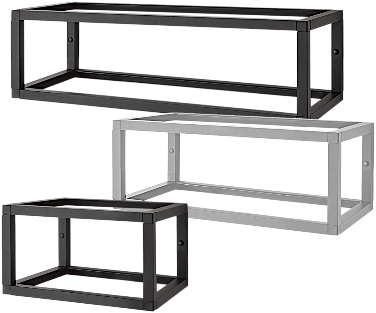 Aluments Quader-Rack Regal in EDELSTAHLOPTIK mit 30 cm Höhe und 90 cm Breite / Regalsystem / Modulregal Bild 1