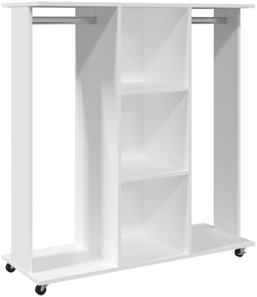vidaXL Kleiderschrank mit Rollen Weiß 102x38x110 cm Holzwerkstoff 848031 Bild 1