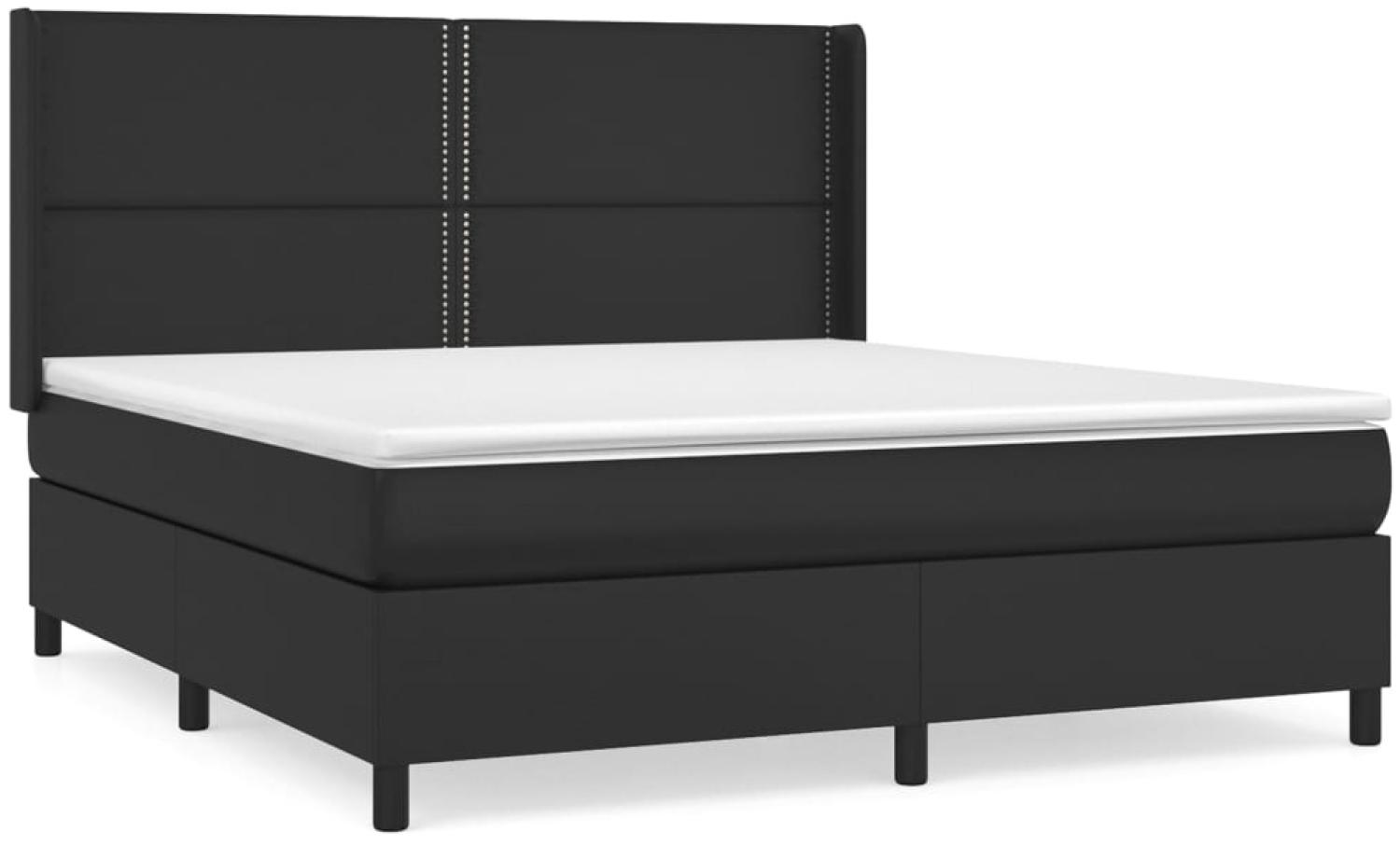 vidaXL Boxspringbett mit Matratze Schwarz 160x200 cm Kunstleder 3132447 Bild 1