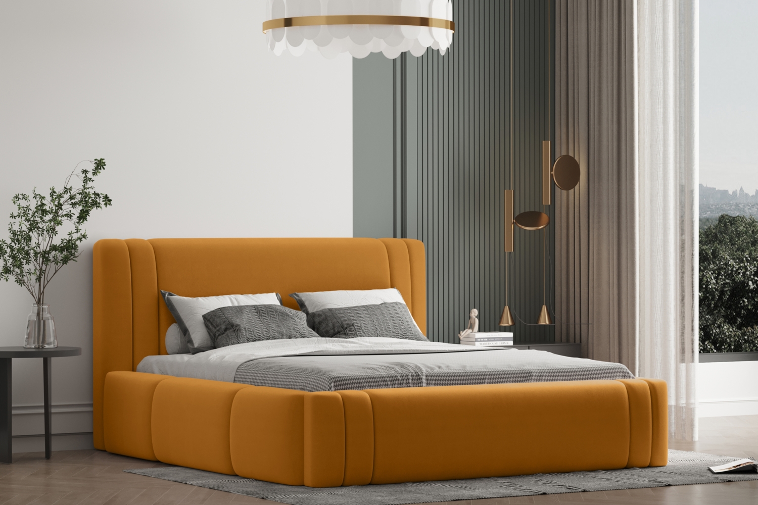 Polsterbett ROLF-OM 140x200 mit Bettkasten und Lattenrost. Farbe: VELUTTO 8 Bild 1