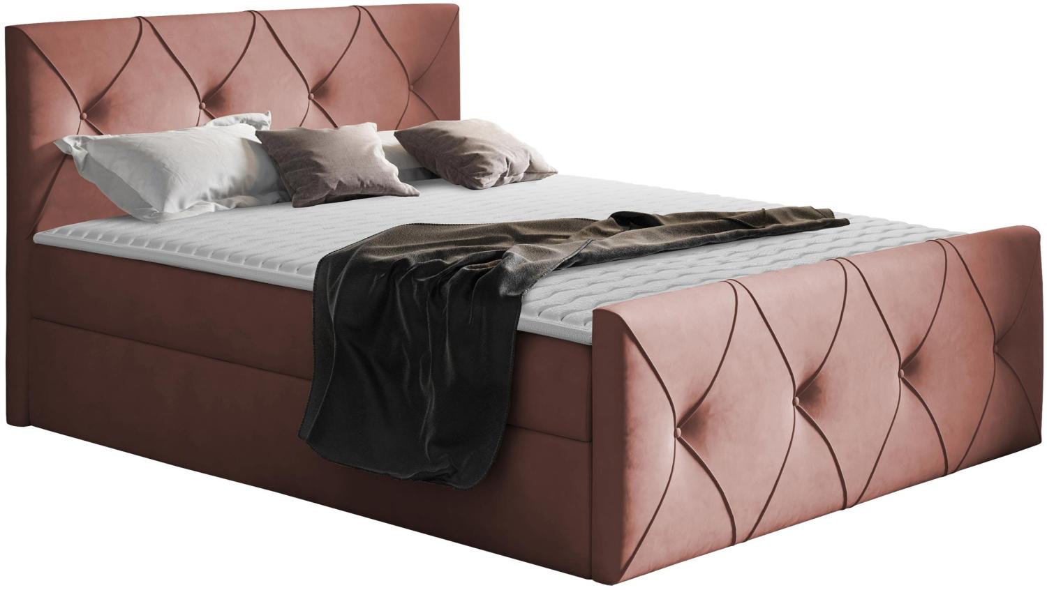 Mirjan24 Boxspringbett Nakir Lux, Rosa 120 x 200 cm Bild 1