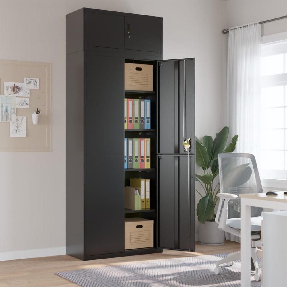 vidaXL Aktenschrank Schwarz 90 x 40 x 240 cm Stahl Bild 1